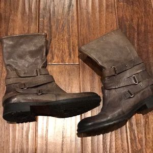 Vera Wang grey motorcycle boots